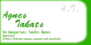 agnes takats business card